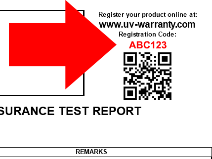 The red 6-character code on the top right of the report